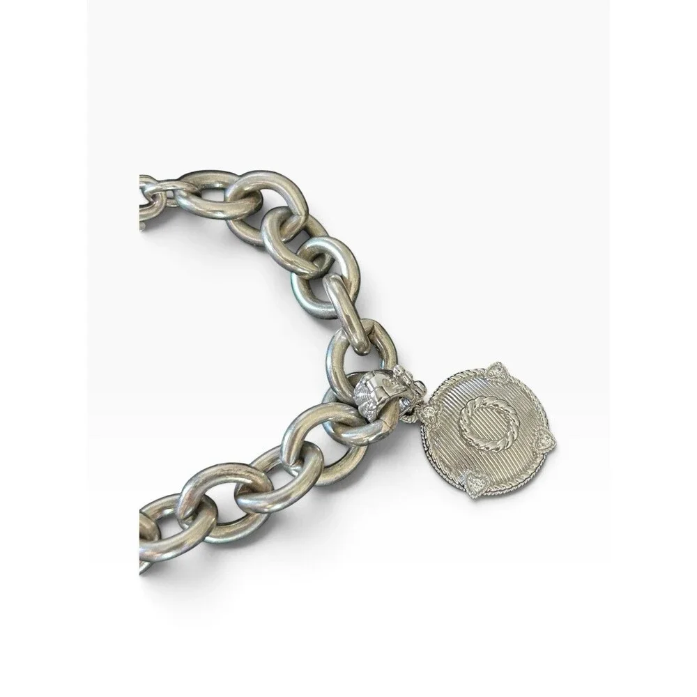 Judith Ripka 925 Sterling Silver Charm Bracelet 66g Heart Charms Designer